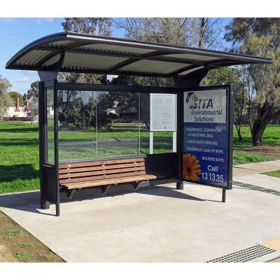 metal bus stop shelter