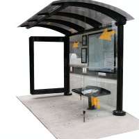 Metal Bus Stop Shelter with LED display