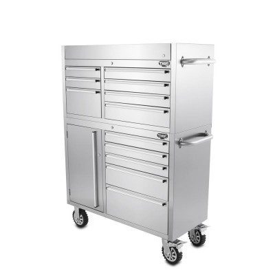 Stainless steel large rolling potable tool storage chest