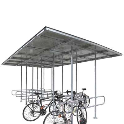 Outdoor High-grade Modernist Metal bus stop rain shelter for bicycle sotrage racks