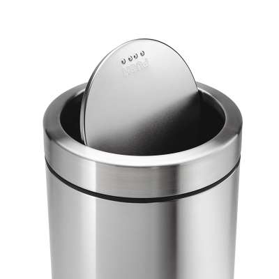 Kindle Swing Top Trash Can, Commercial Grade, Stainless Steel, 55 L / 14.5 Gal