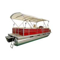 22ft Aluminum Red House Boats Luxury Pontoon Boat For Sale