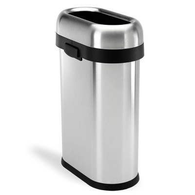 KINDLE 50L Perfect 304 Stainless Steel Brushed Slim Open Dustbin