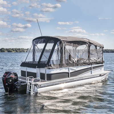 New Cheap Custom Aluminum Luxury Aluminum Electric Party Pontoon Boat with toilet and Camper Enclosure